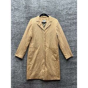 Brooks Brothers Cotton Single-Breasted Long Sleeve Trench Coat Tan Womens Size M